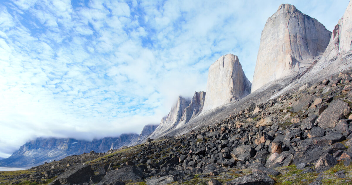 A mountain range in the Arctic.